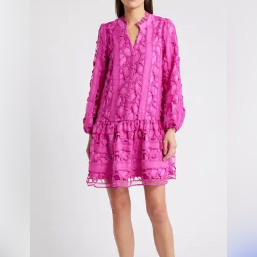 Ciebon Hot Pink Lace Dress